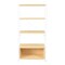 Leisuremod Brentwood Etagere Bookcase with White Powder Coated Steel Frame And Melamine Board Shelves - Natural Wood
